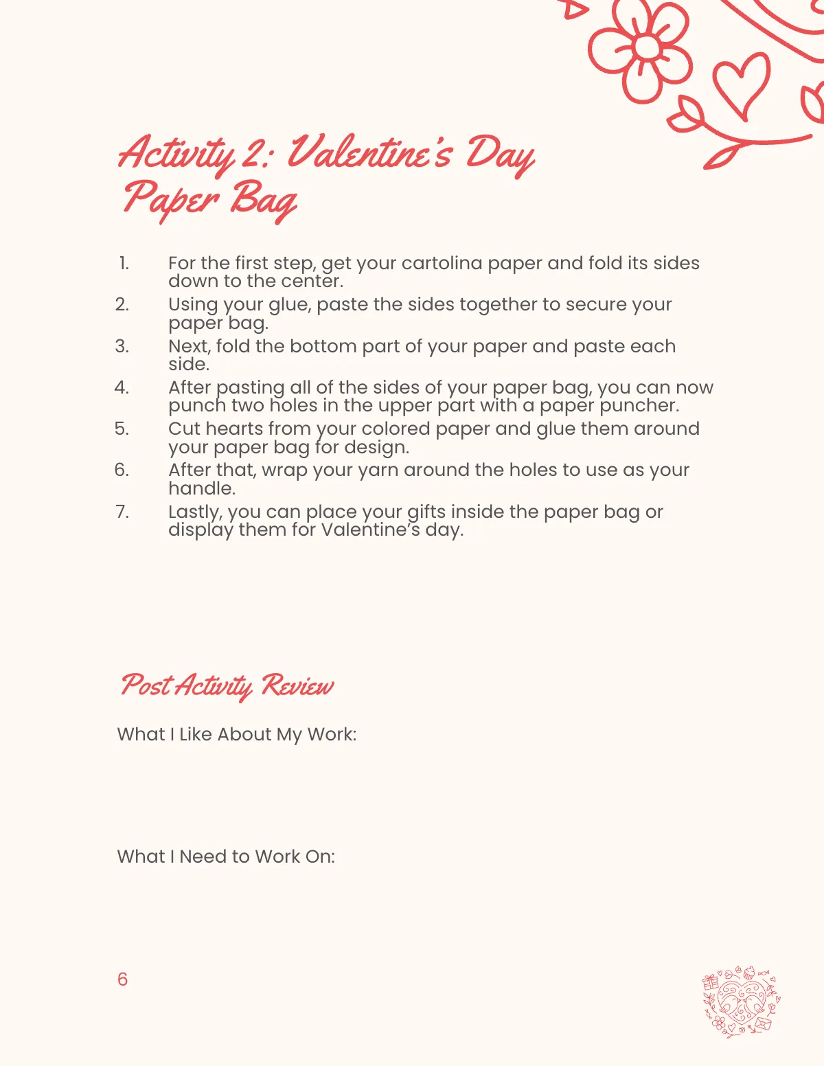 Free Valentine's Day Activity Workbook Template to Edit Online
