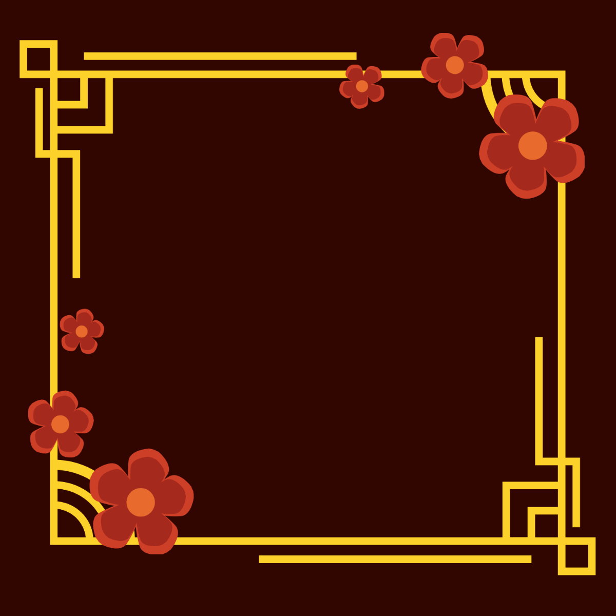 Chinese New Year Border Clipart Template