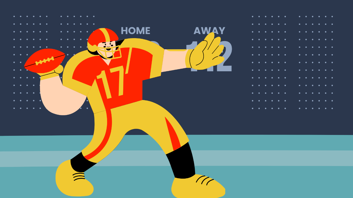 Super Bowl Cartoon Background Template