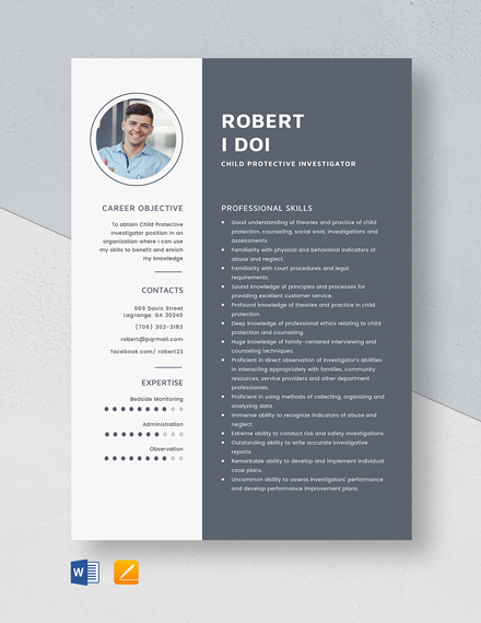 Financial Crimes Investigator Resume Template Word Apple Pages Financial Crimes Investigator Resume Template Word Apple Pages