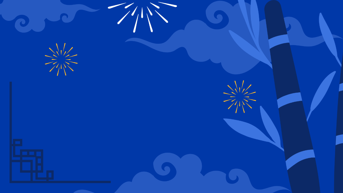 Chinese New Year Blue Background Template
