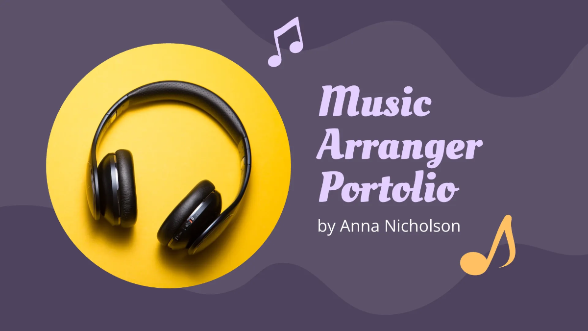 Free Music Arranger Portfolio Presentation Template to Edit Online