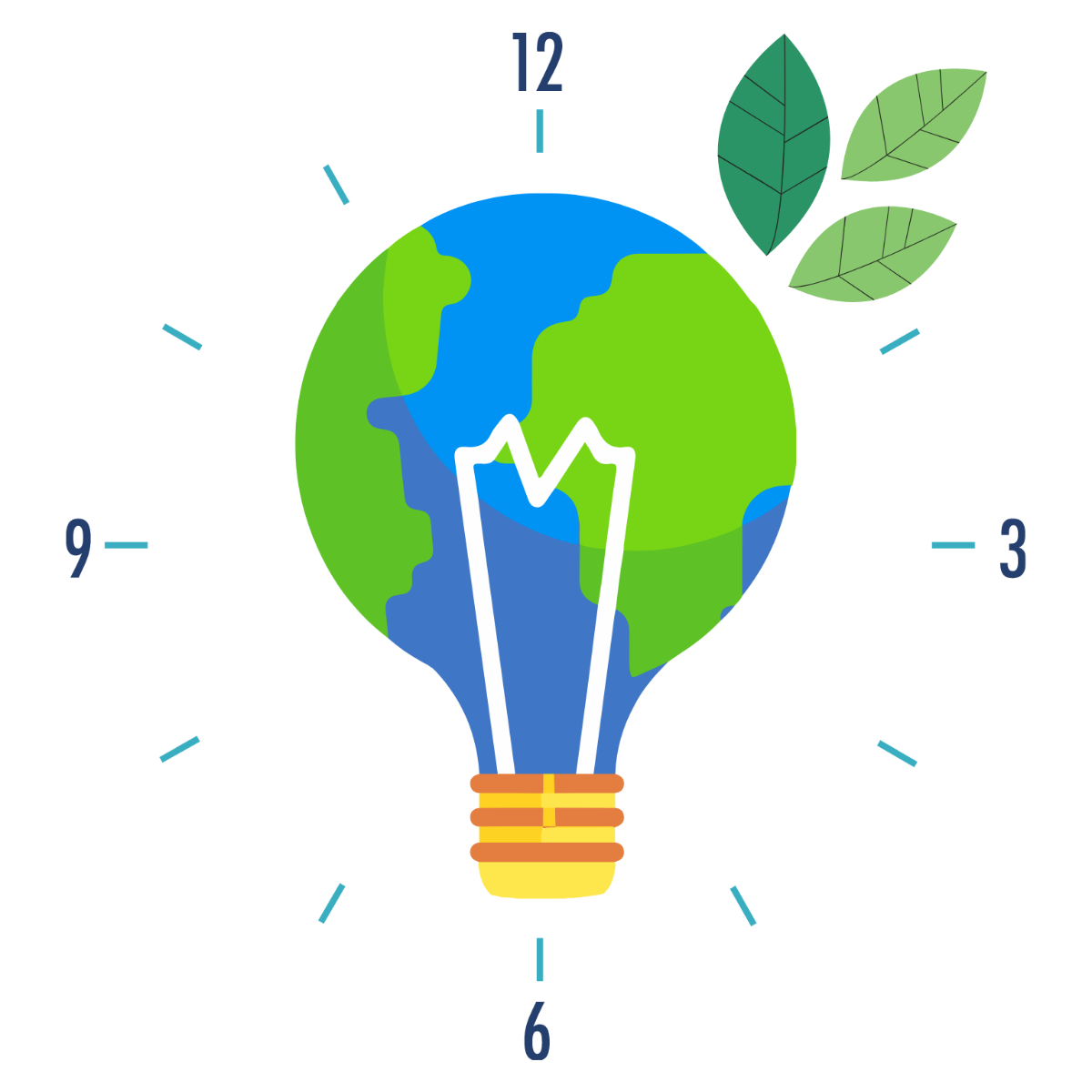 Earth Hour Icon Vector Template