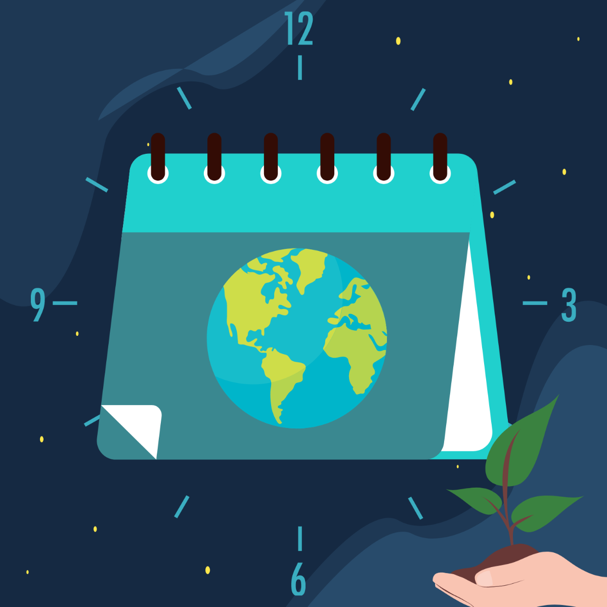 Earth Hour Calendar Vector Template