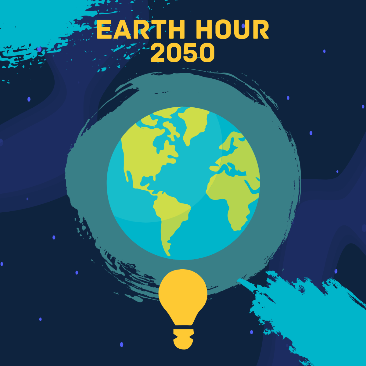 Earth Hour Chalk Design Vector Template
