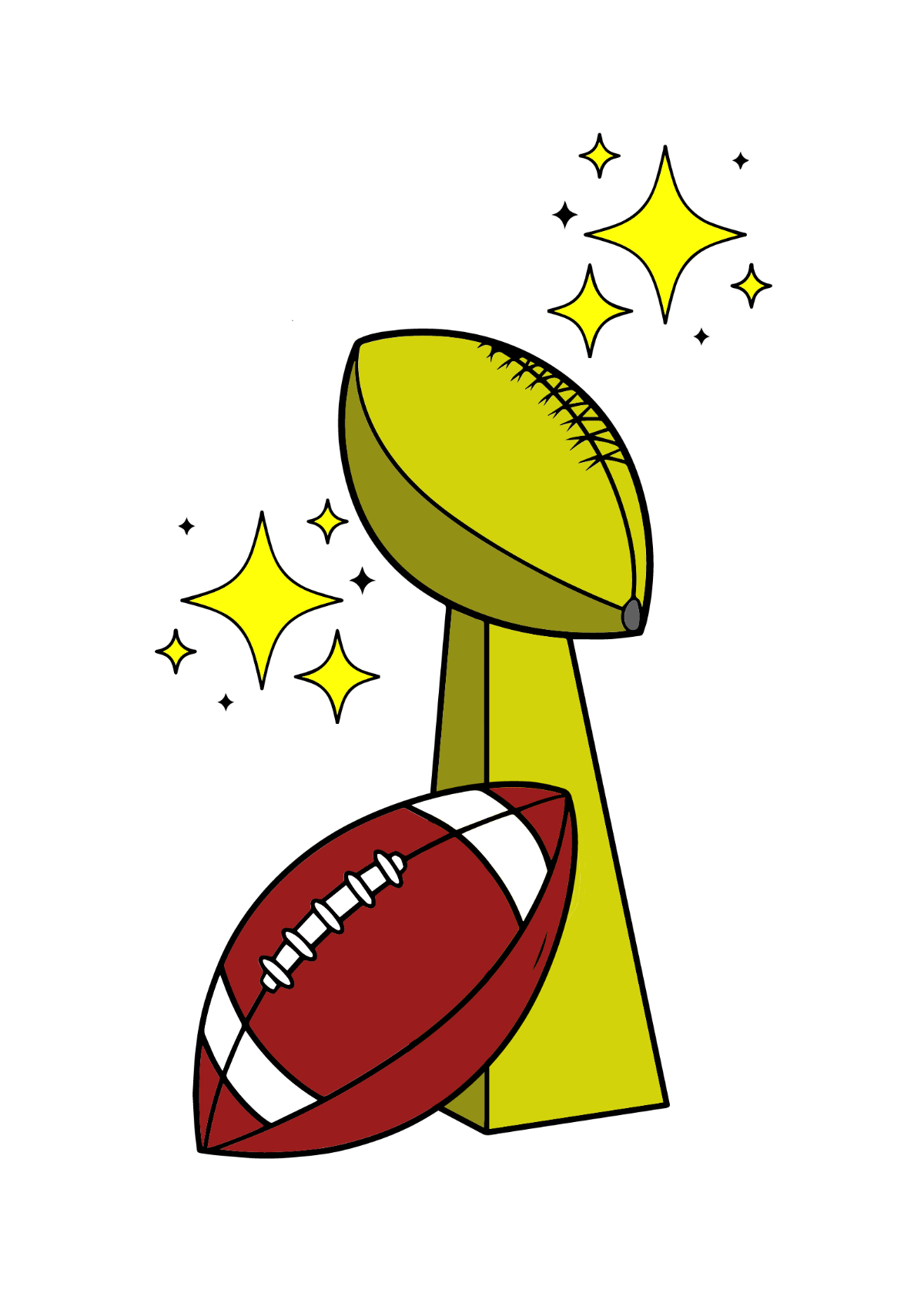 Super Bowl Color Drawing Template