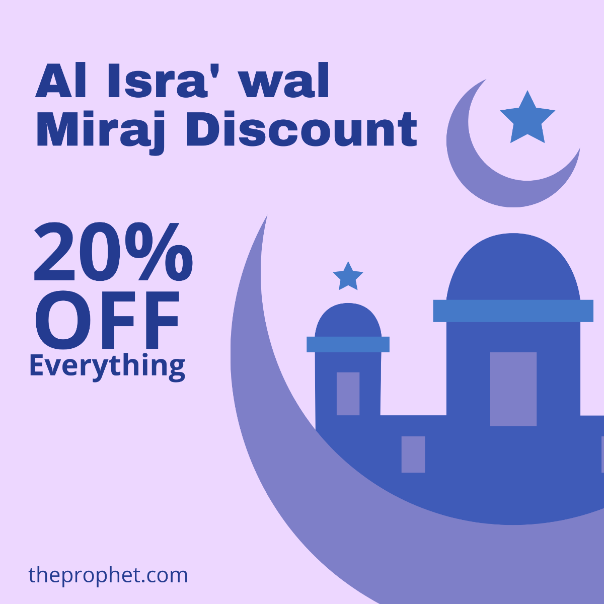 Al Isra' wal Miraj Flyer Vector Template