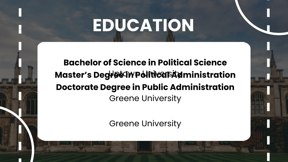 Free Political Scientist CV Presentation Template to Edit Online