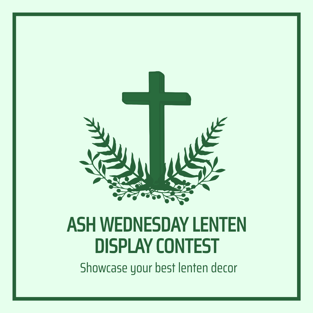 Ash Wednesday Poster Vector Template