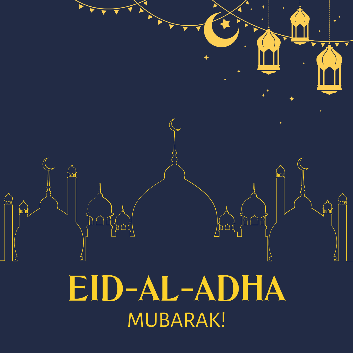 Eid al-Adha Wishes Vector Template