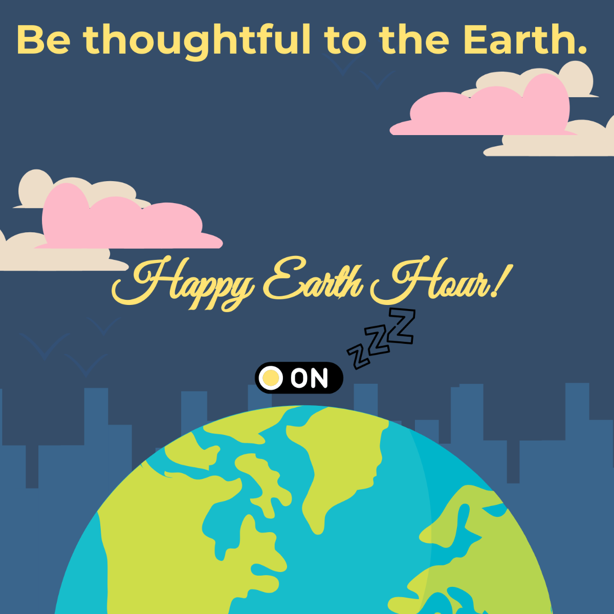 Earth Hour Message Vector Template
