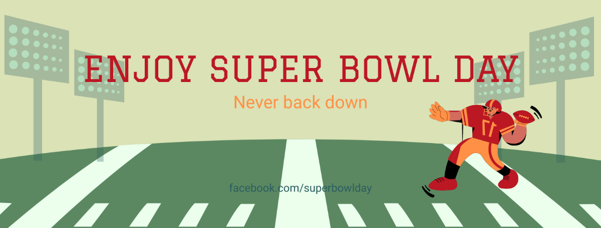 Super Bowl Facebook Cover Banner Template
