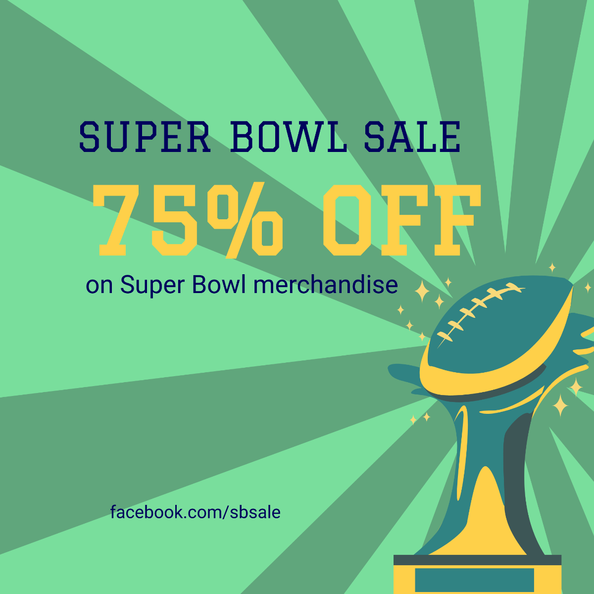 Super Bowl Facebook Ad Banner Template