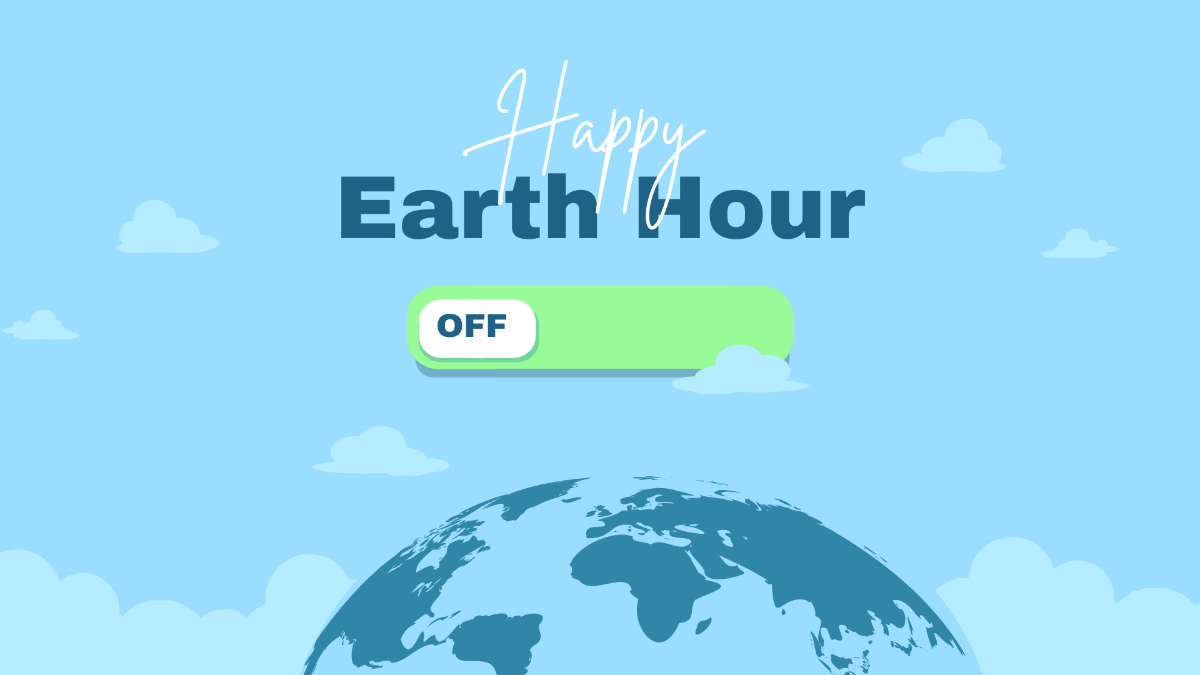 Earth Hour Light Background Template