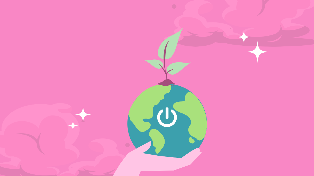 Earth Hour Pink Background Template