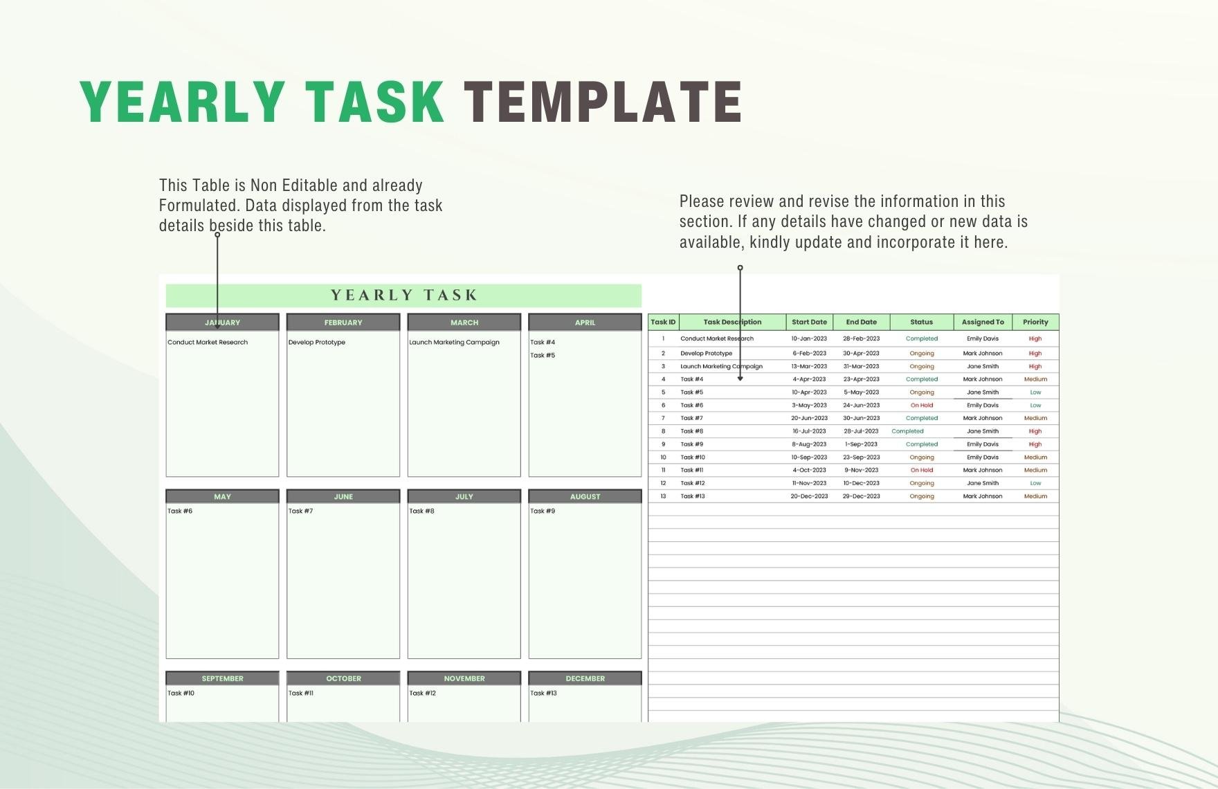 Yearly Task Template