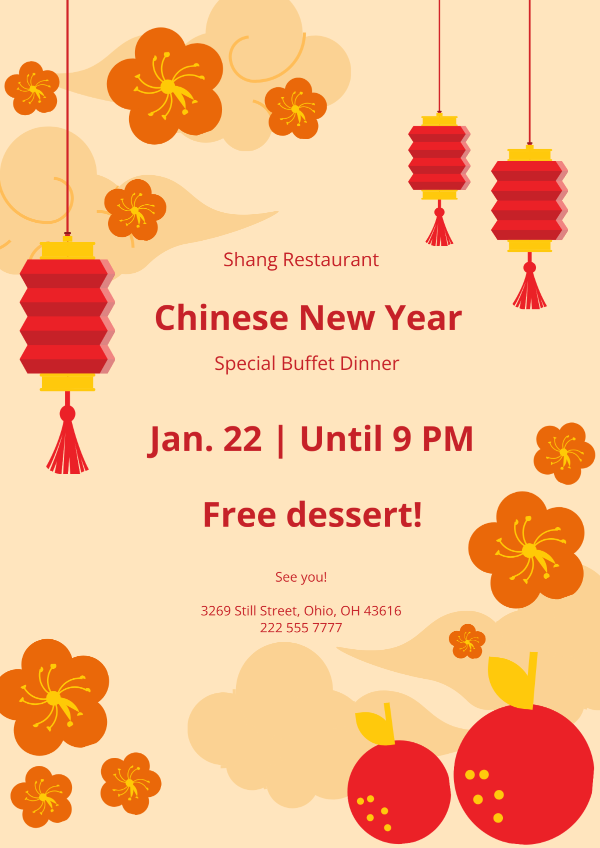 Chinese New Year Advertising Flyer