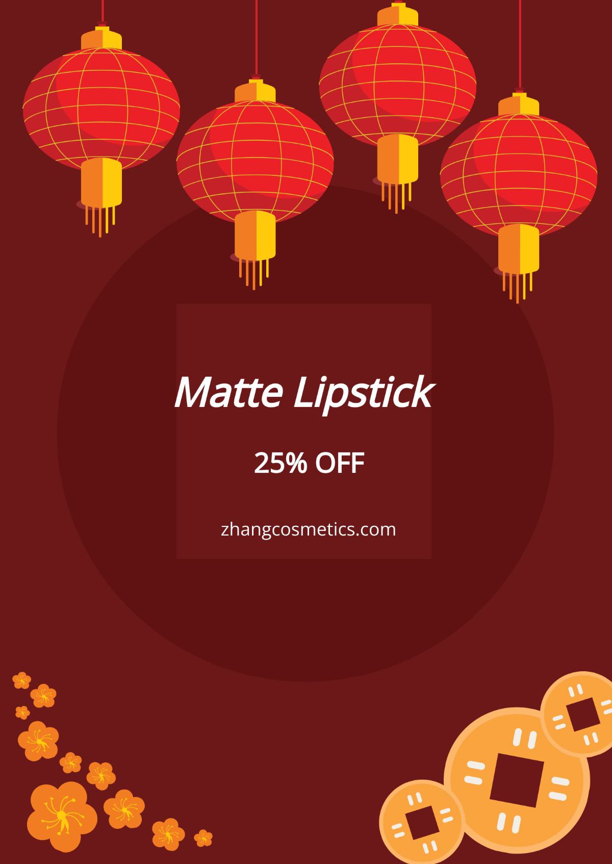 Blank Chinese New Year Flyer Template