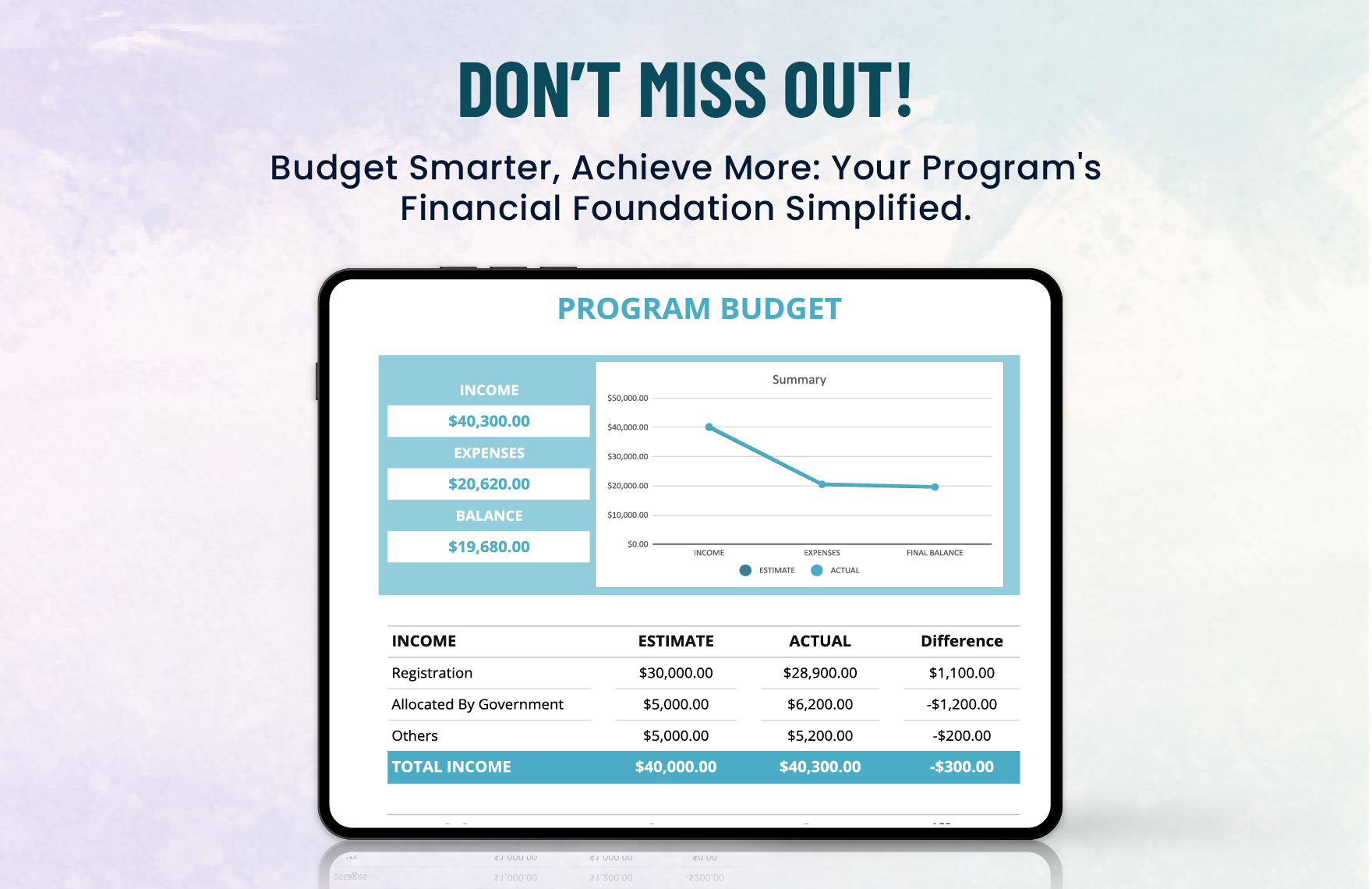 Basic Program Budget Template