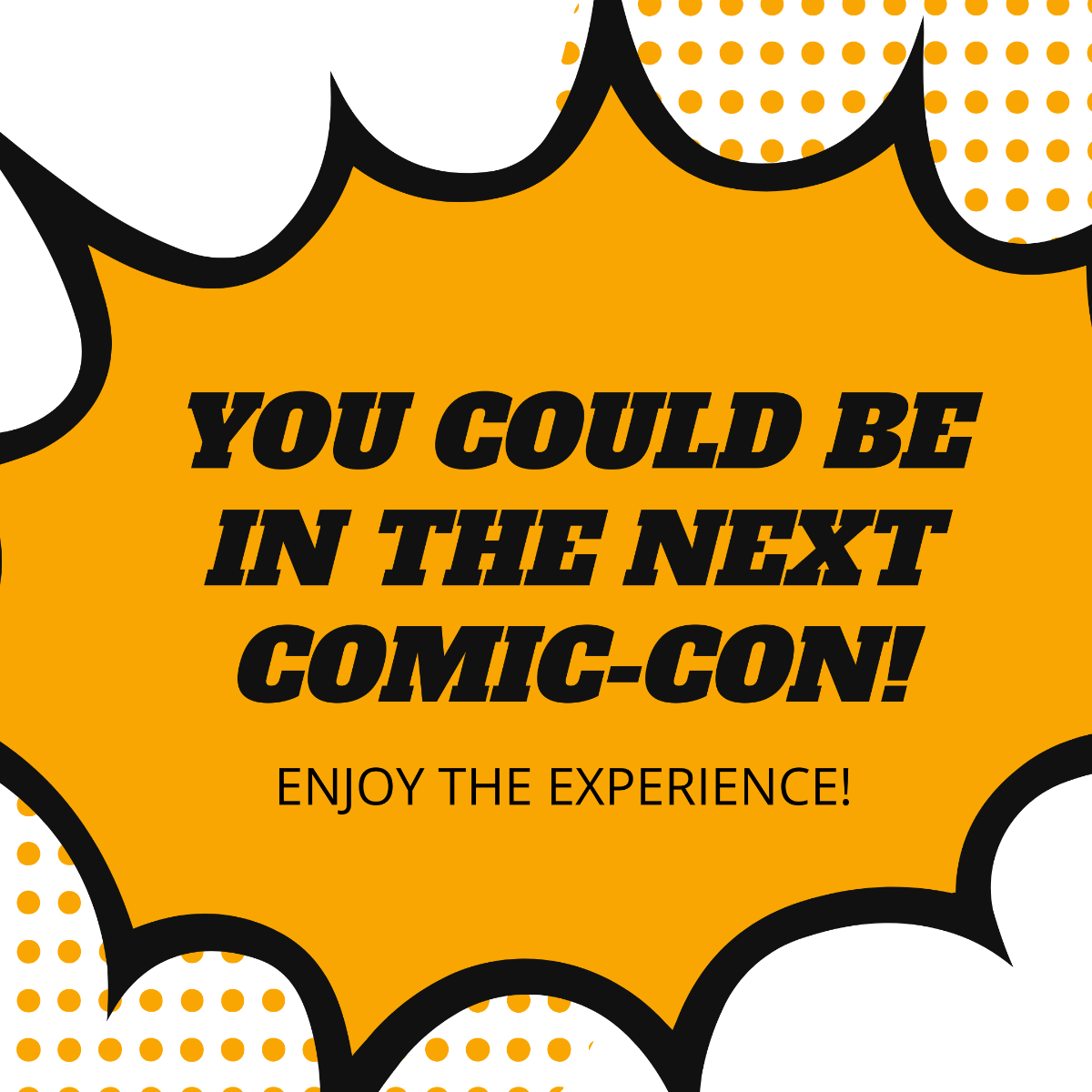 Comic-Con Greeting Card Vector Template