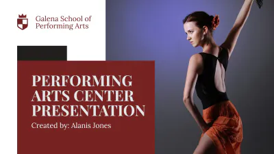Free Performing Arts Center Presentation Template to Edit Online