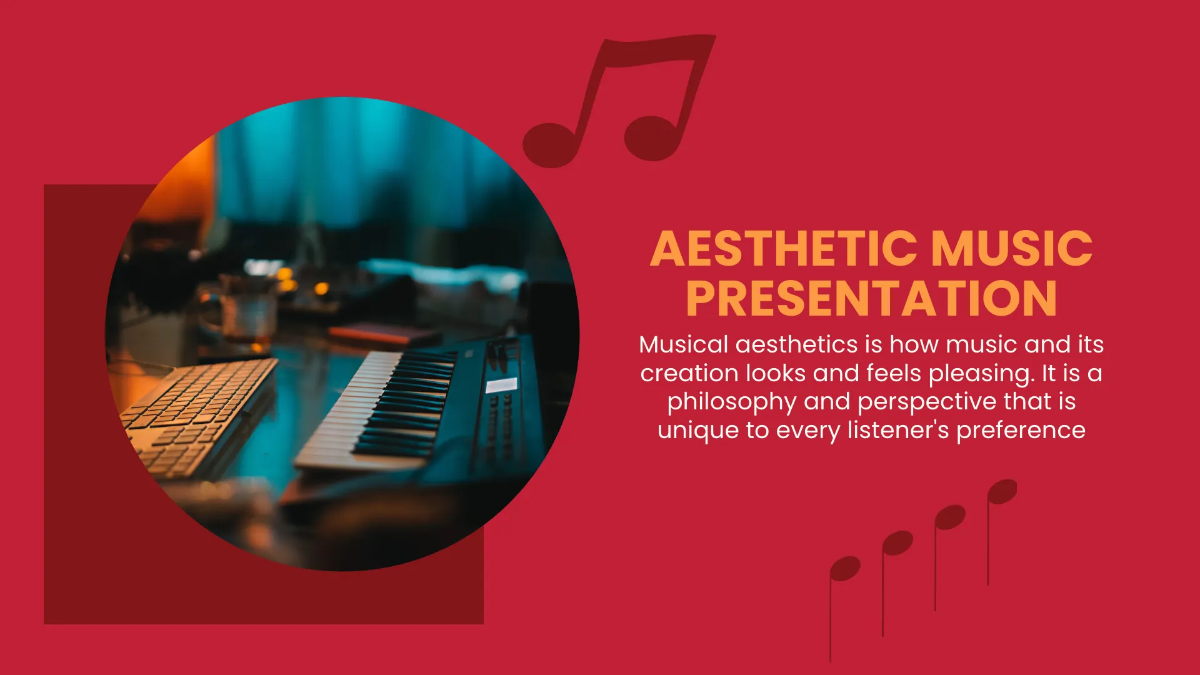 Free Aesthetic Music Presentation Template to Edit Online