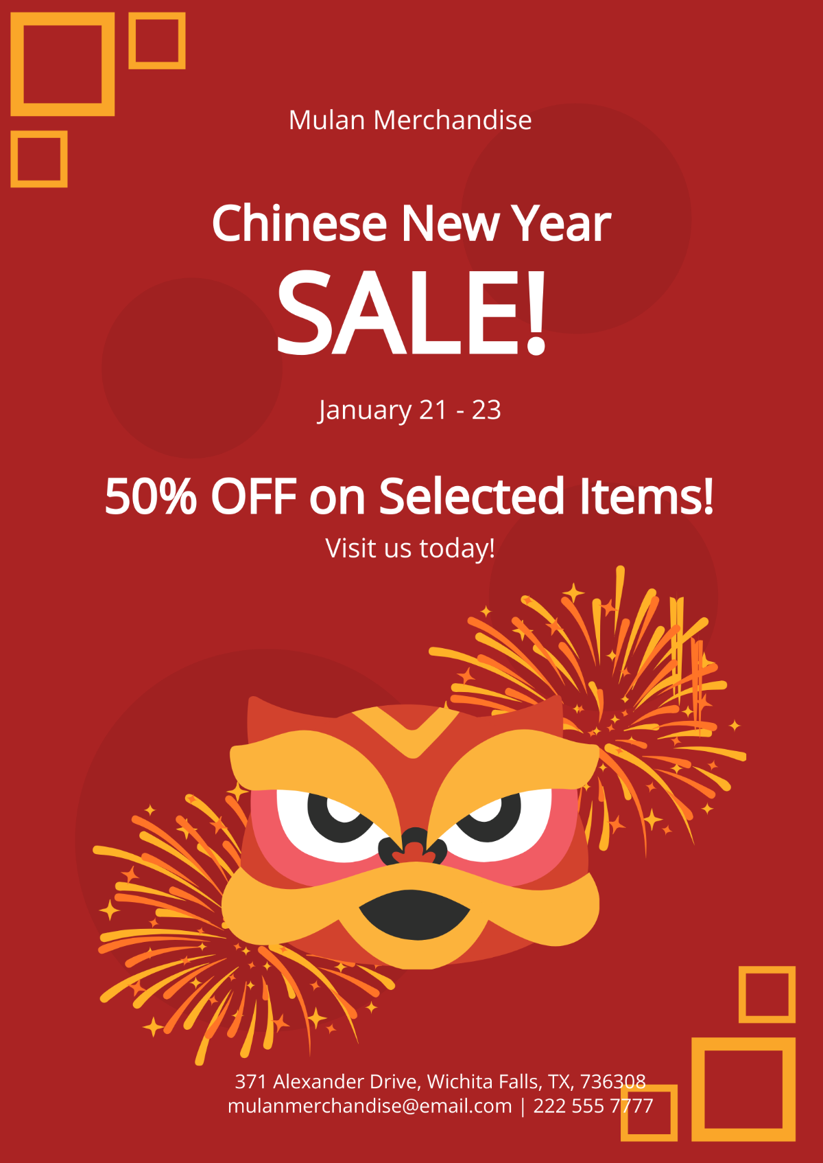 Sale Chinese New Year Flyer Template