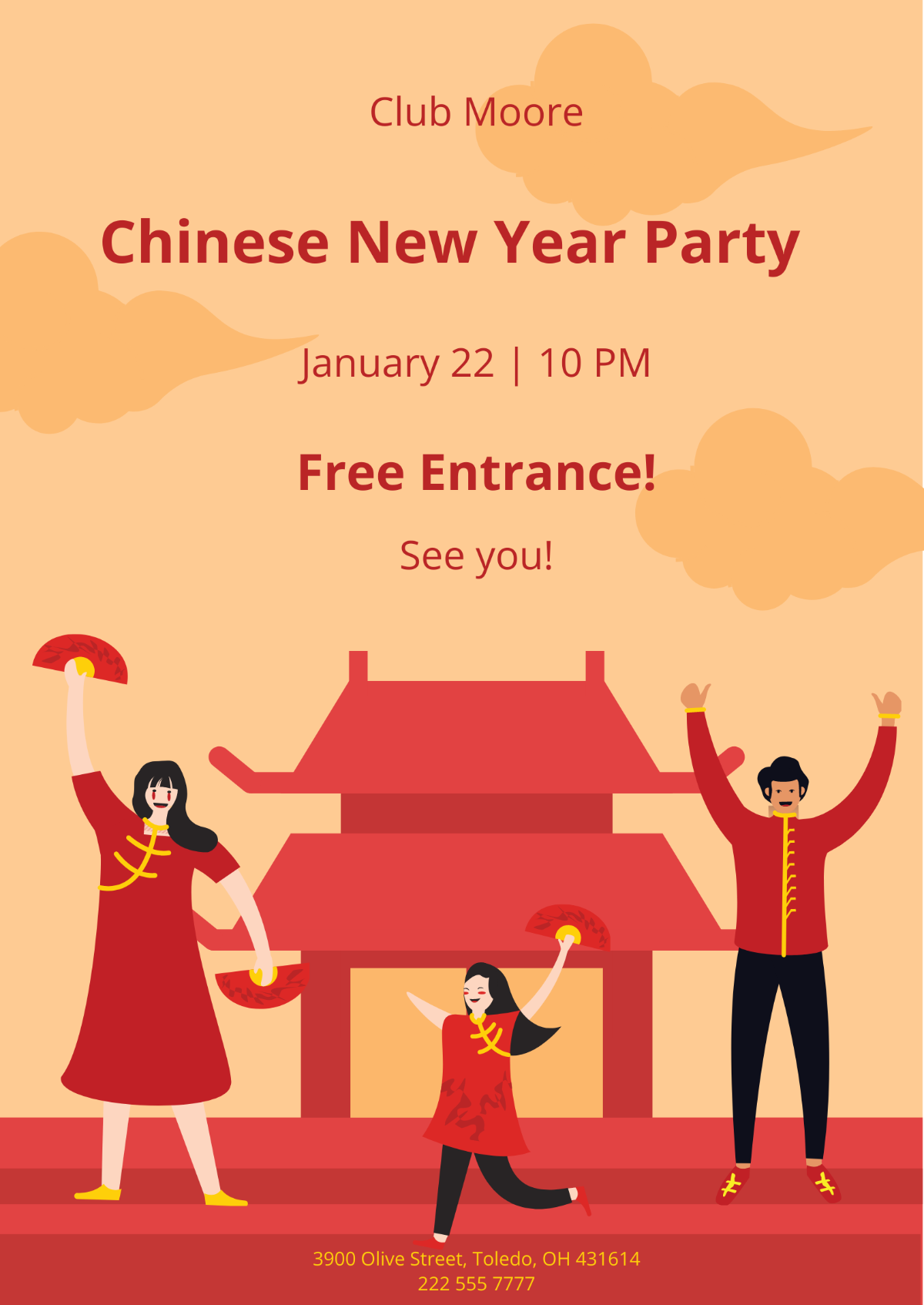 Party Chinese New Year Flyer Template
