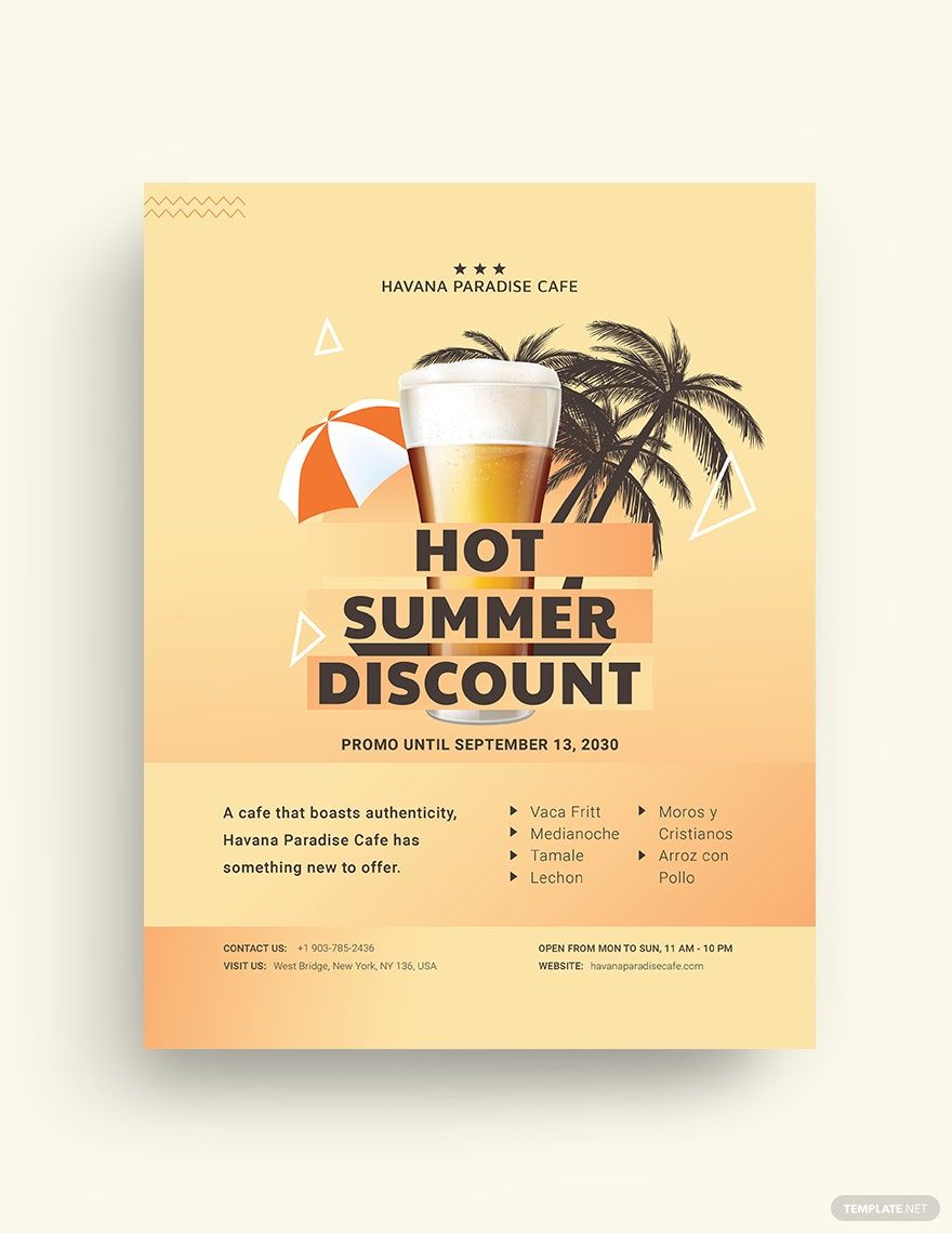 Free Cuban Happy Hour Flyer Template