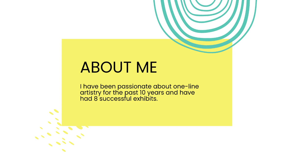 Free One Line Artist Portfolio Presentation Template to Edit Online