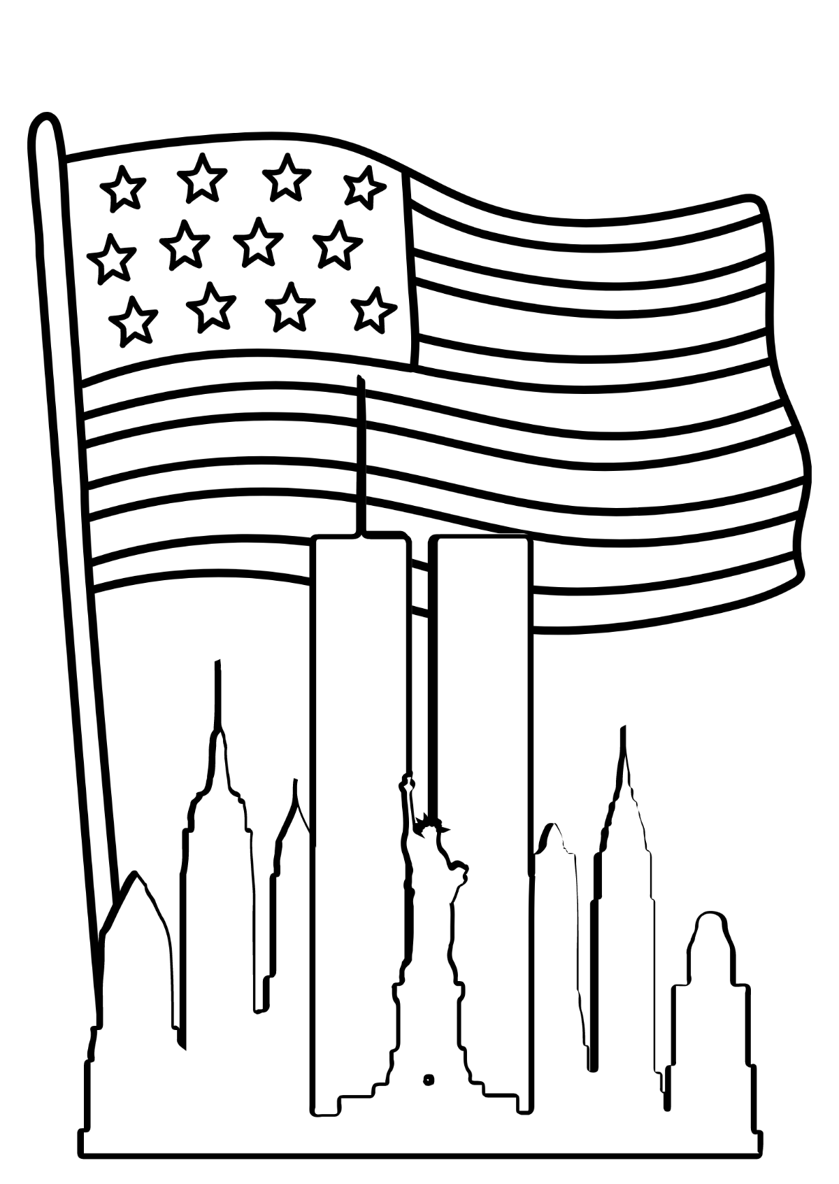 Beautiful Patriots' Day Drawing Template