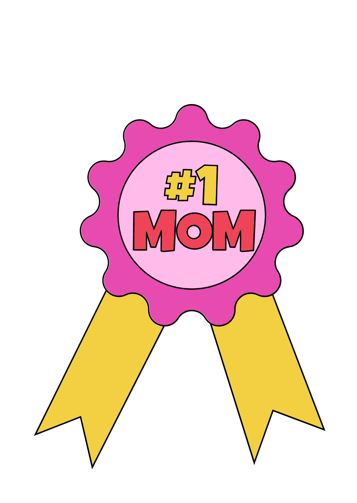 Mother's Day Color Drawing Template