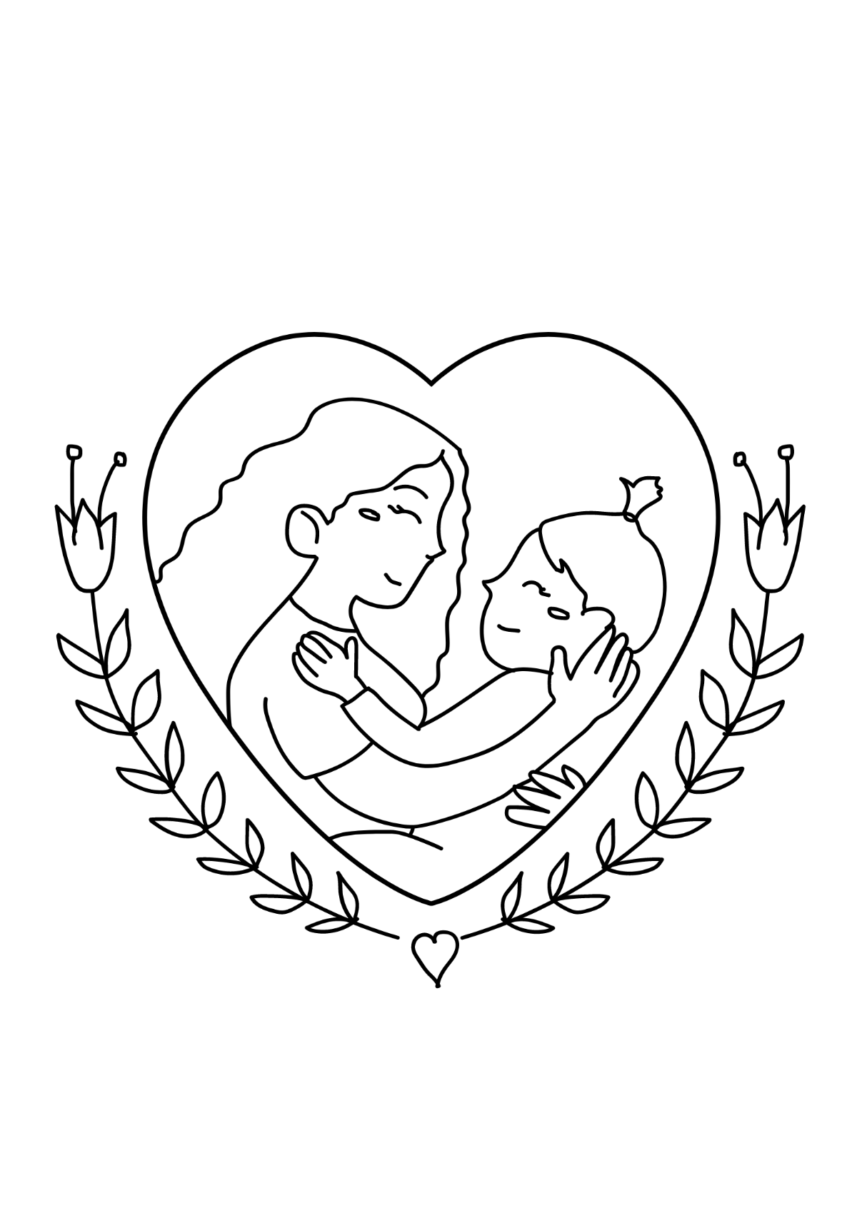 Mother's Day Image Drawing Template