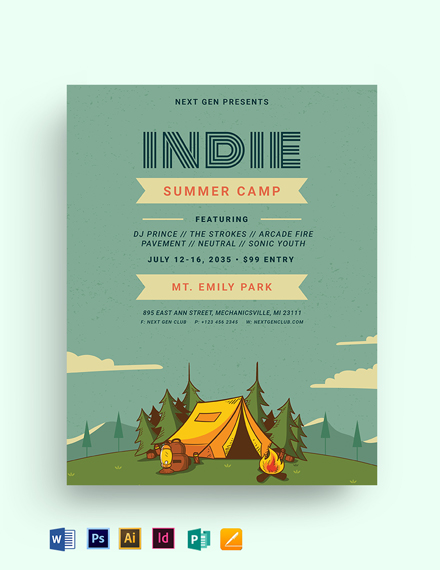 FREE Camp Flyer Templates - Adobe Photoshop (PSD) | Template.net