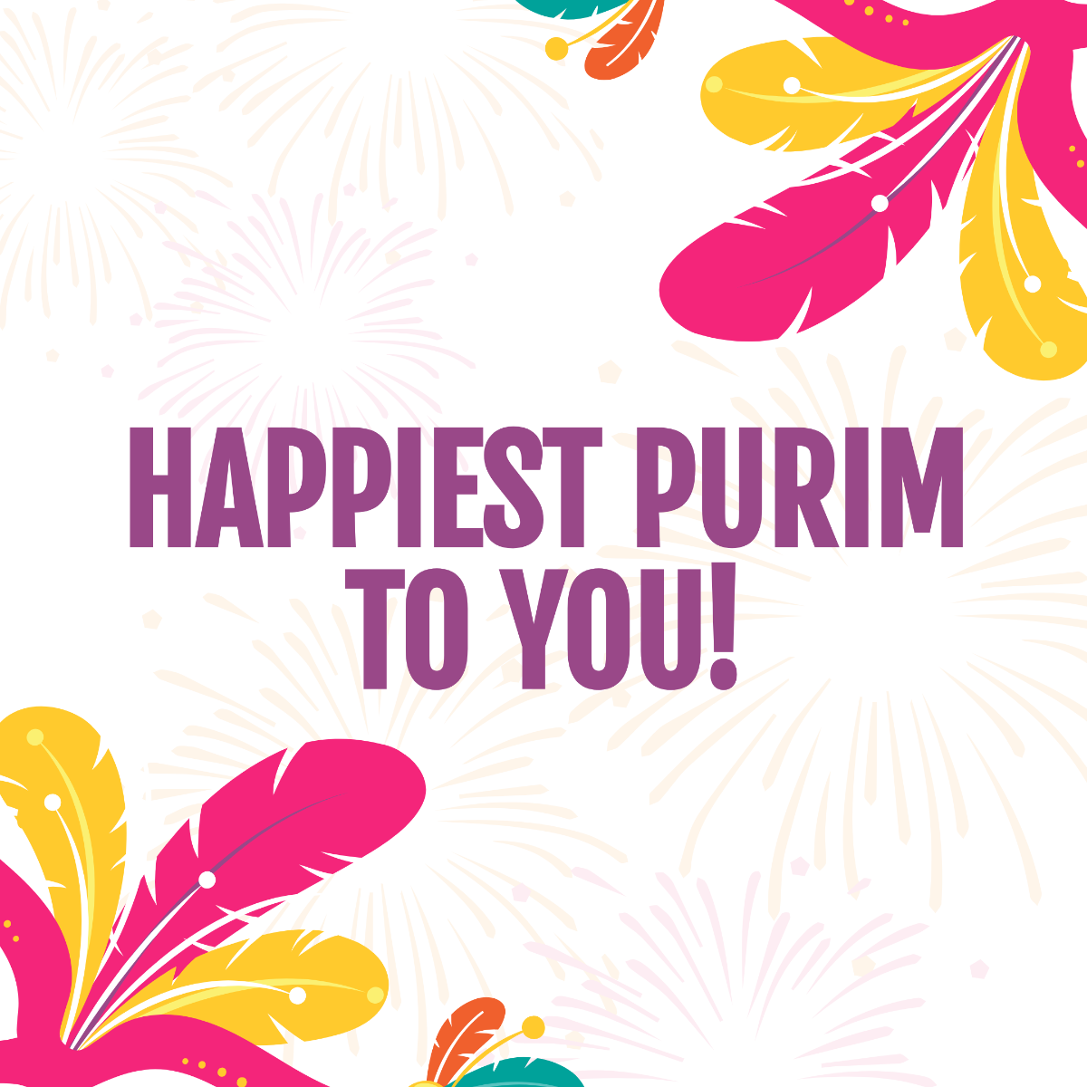 Purim Greeting Card Vector Template