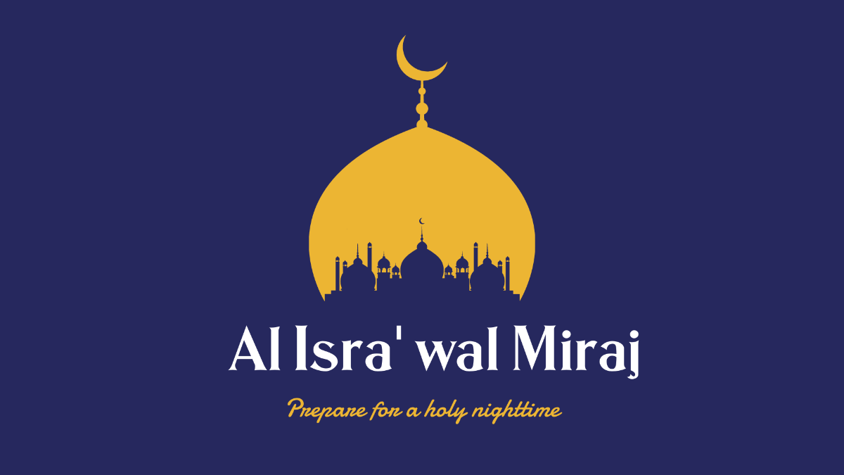 Al Isra' wal Miraj Flyer Background Template