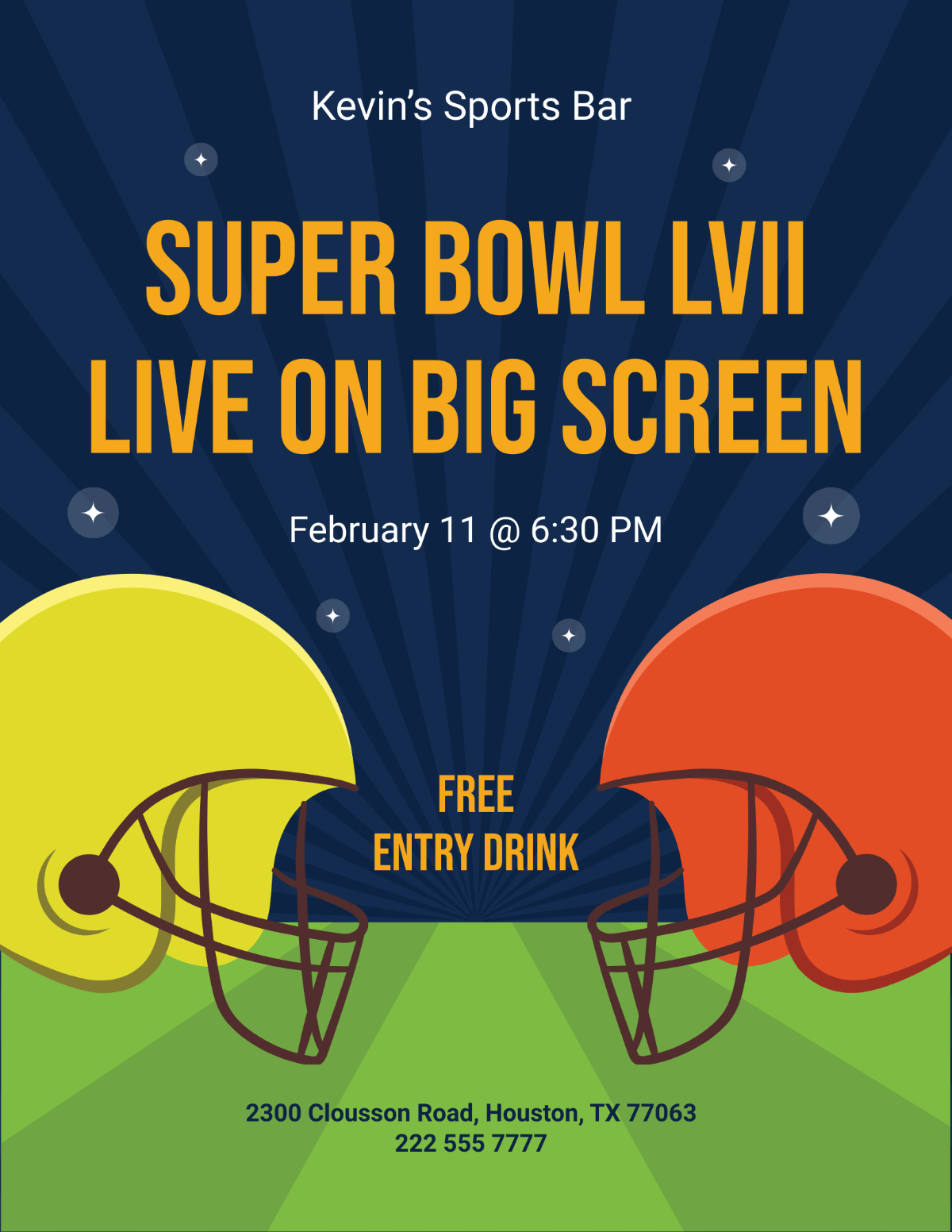 Free Super Bowl Party Flyer Template to Edit Online