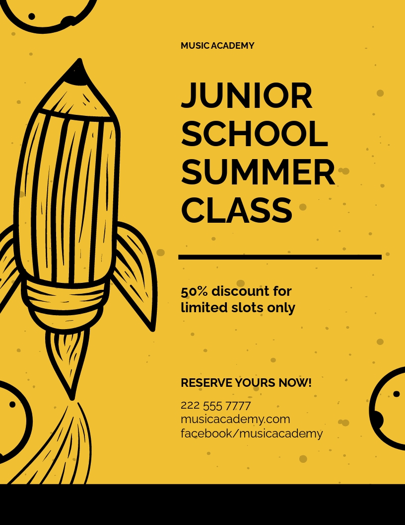 Junior School Education Flyer Template - Illustrator, InDesign, Word, Apple Pages, PSD, Publisher