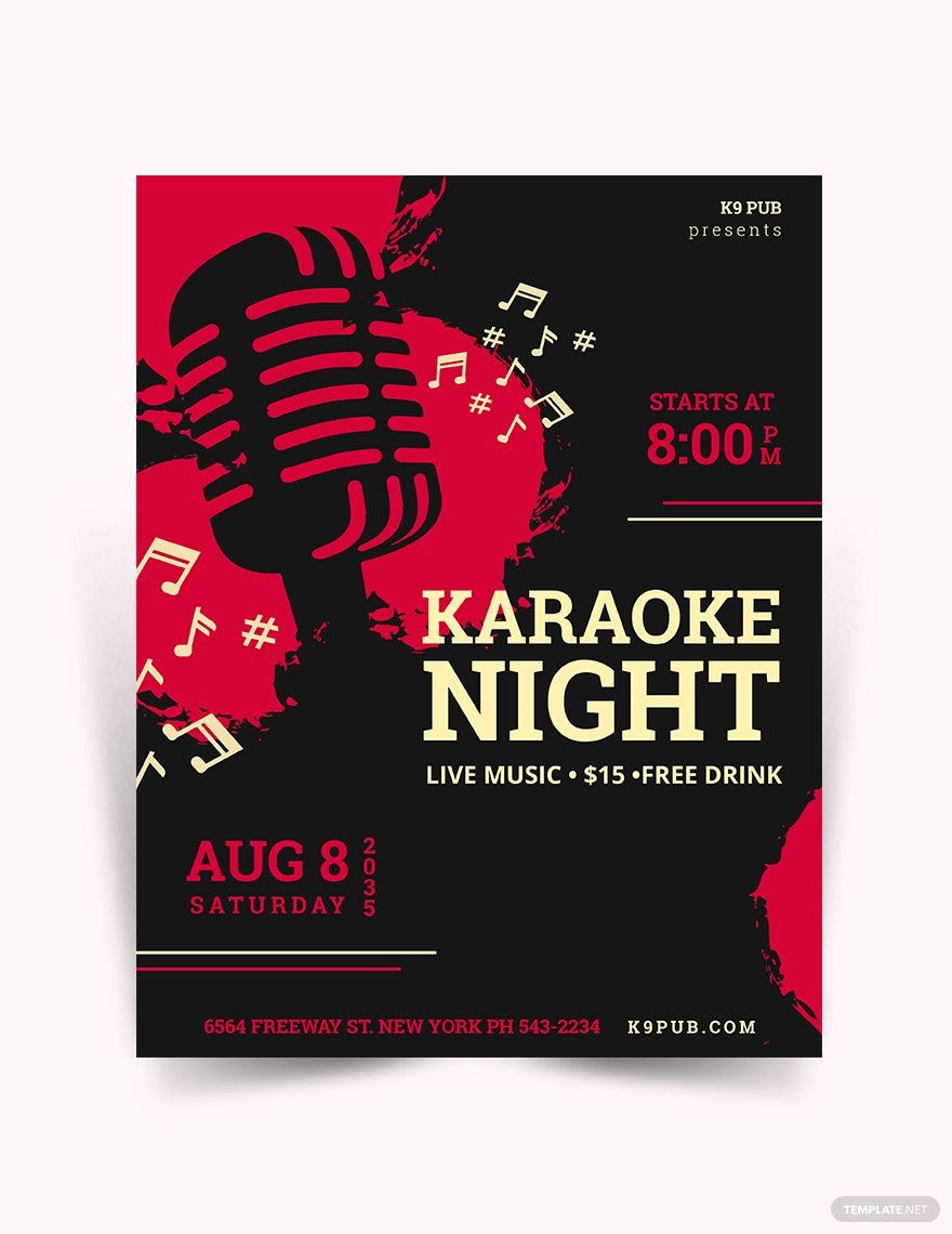 Karaoke Vintage Flyer Template