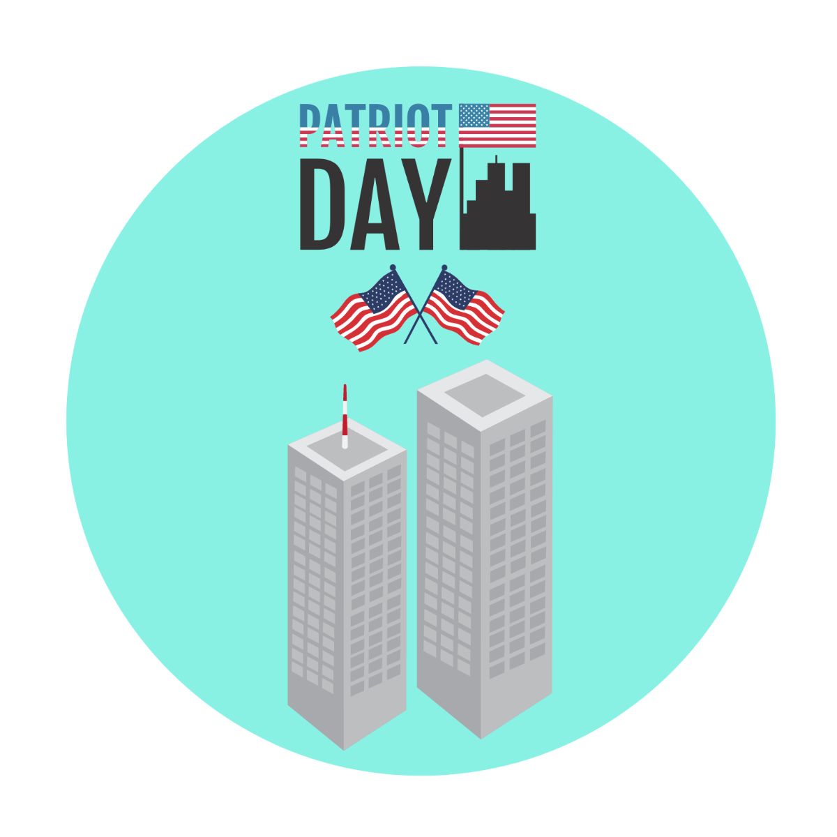 Patriots' Day Logo Vector Template
