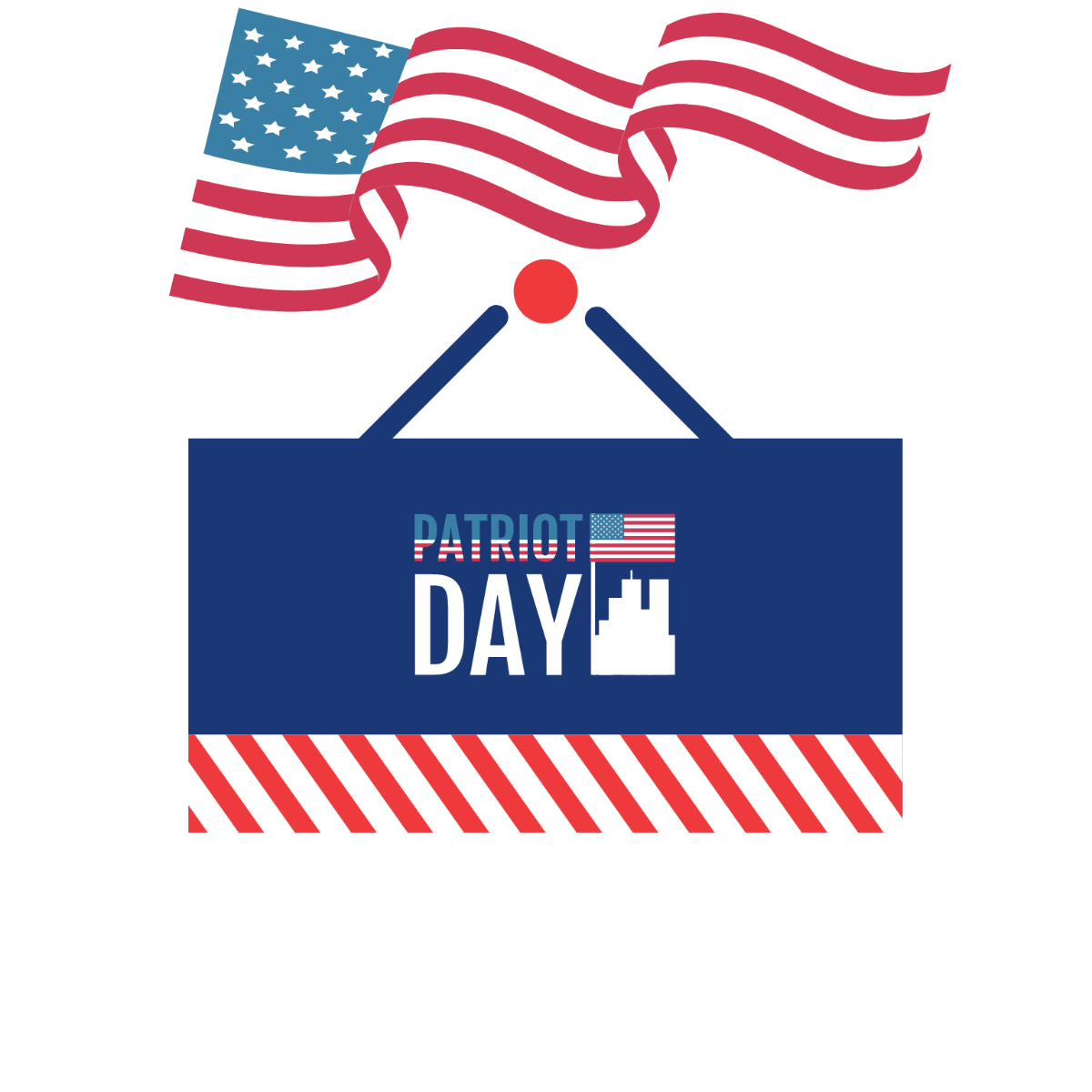 Patriots' Day Sign Vector Template