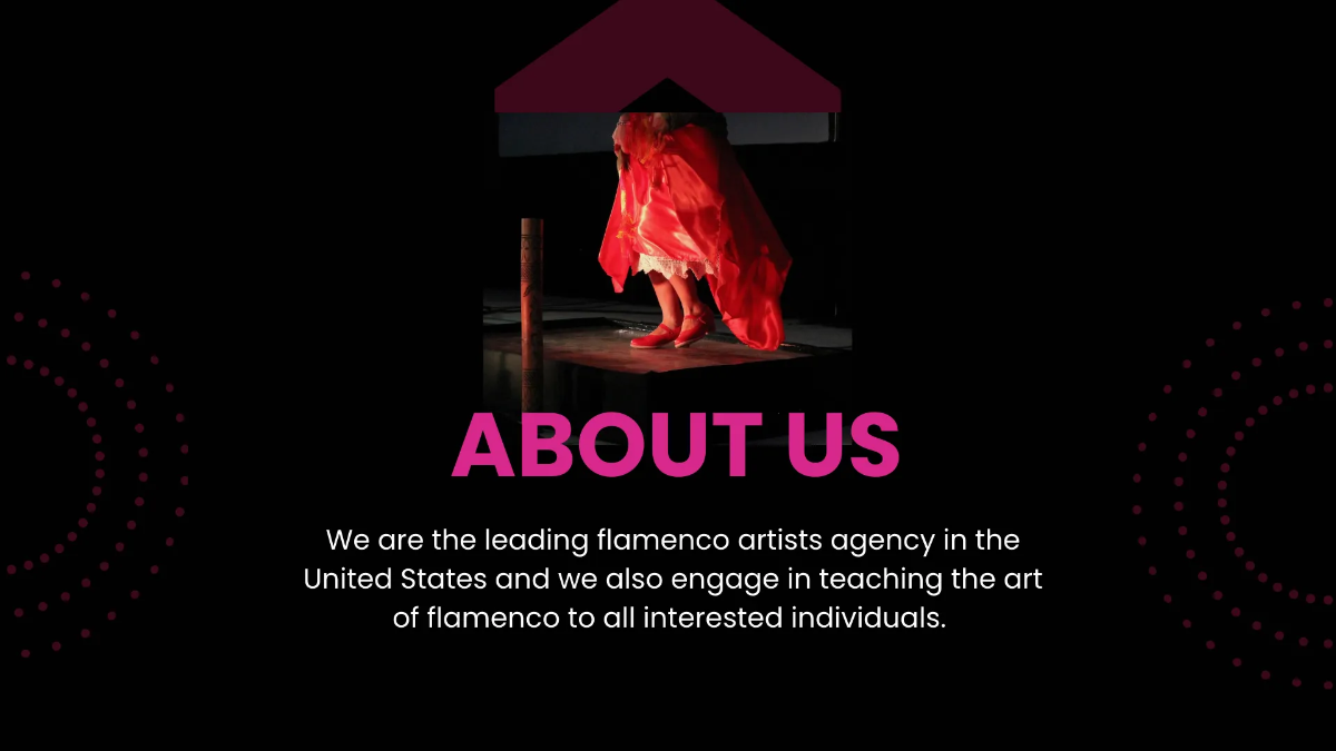Free Flamenco Artists Agency Presentation Template to Edit Online