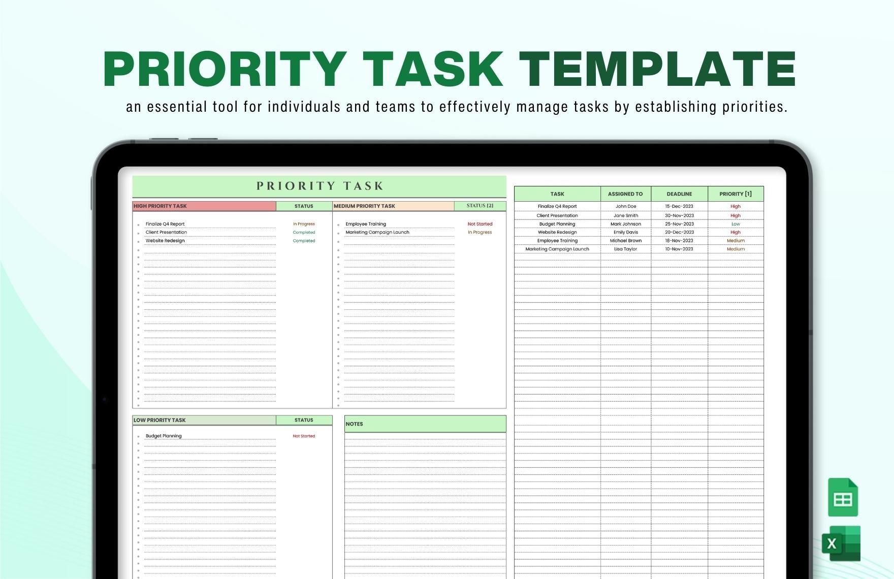Priority Task Template