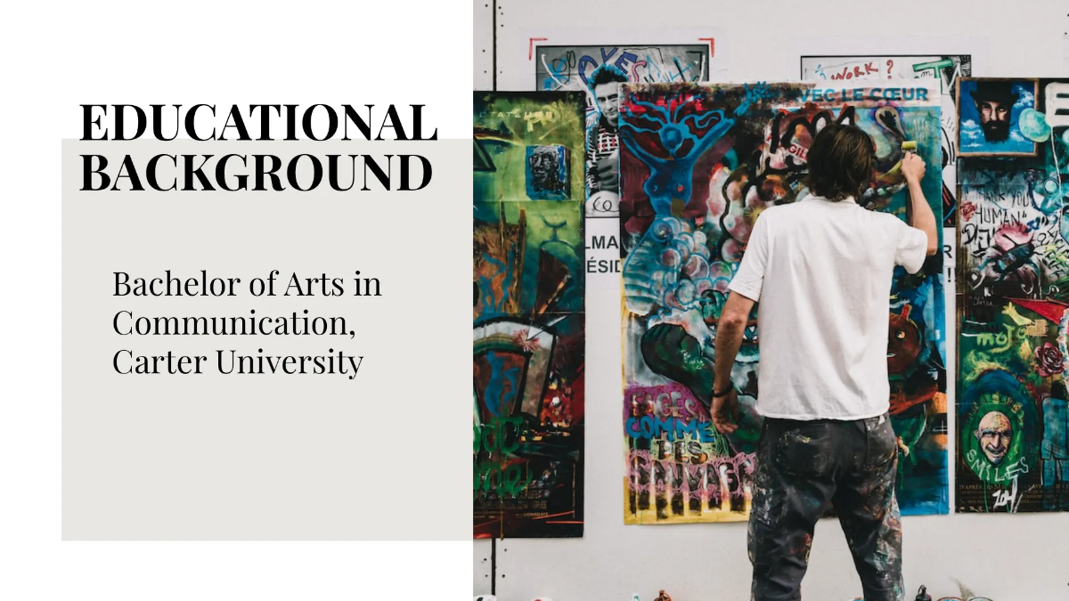 Free Art Vlogger CV Presentation Template to Edit Online