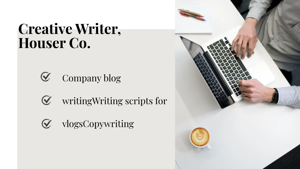 Free Art Vlogger CV Presentation Template to Edit Online