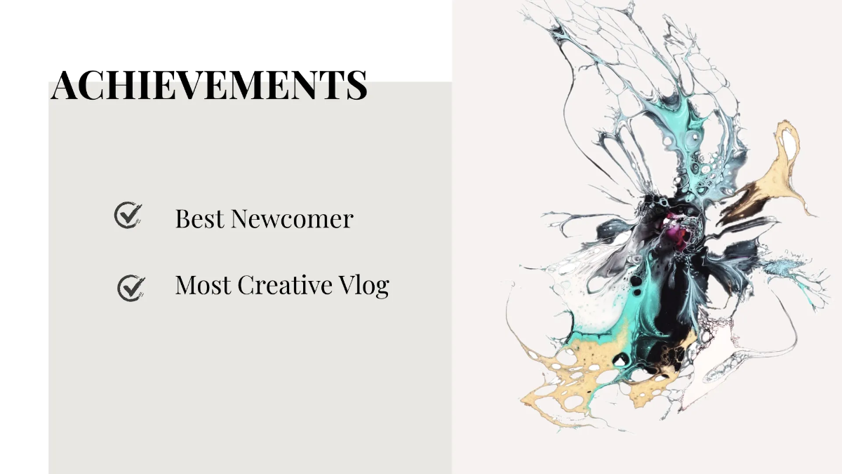 Free Art Vlogger CV Presentation Template to Edit Online