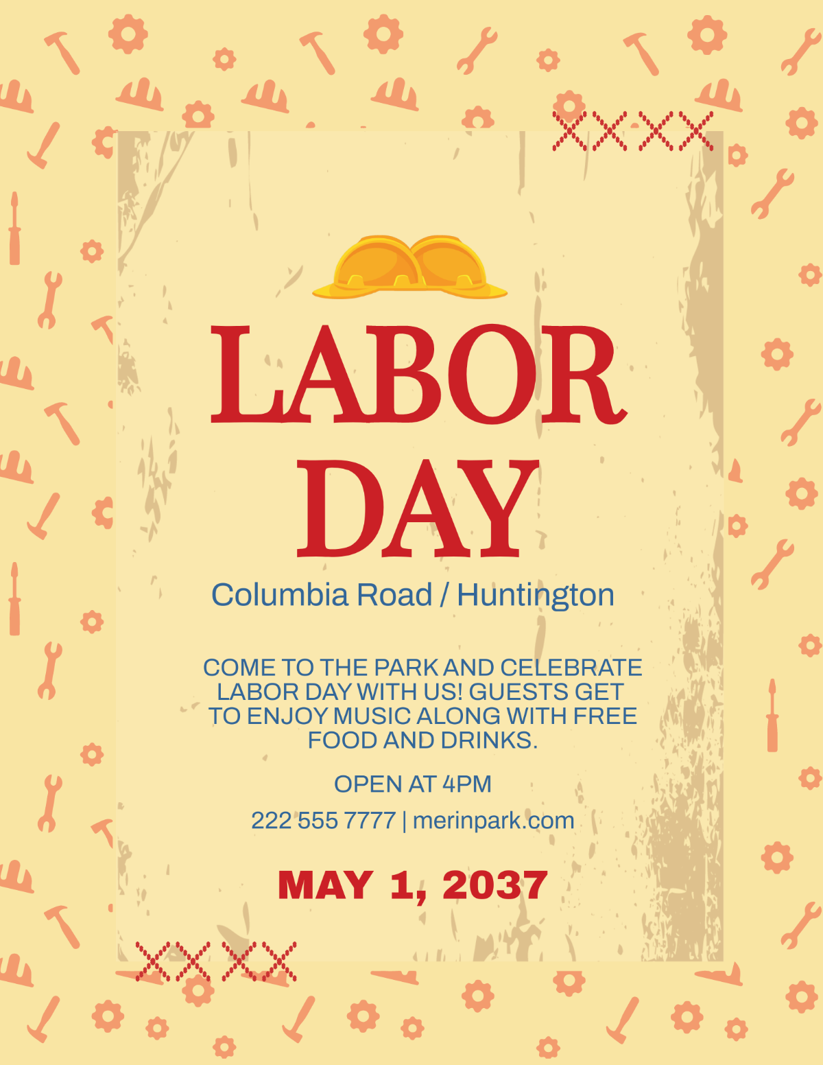 Free Labor day party Flyer Template