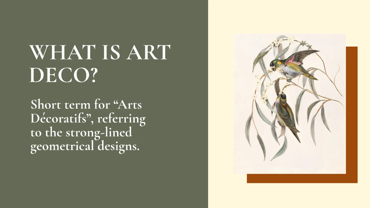 Free Art Deco Lesson Presentation Template to Edit Online