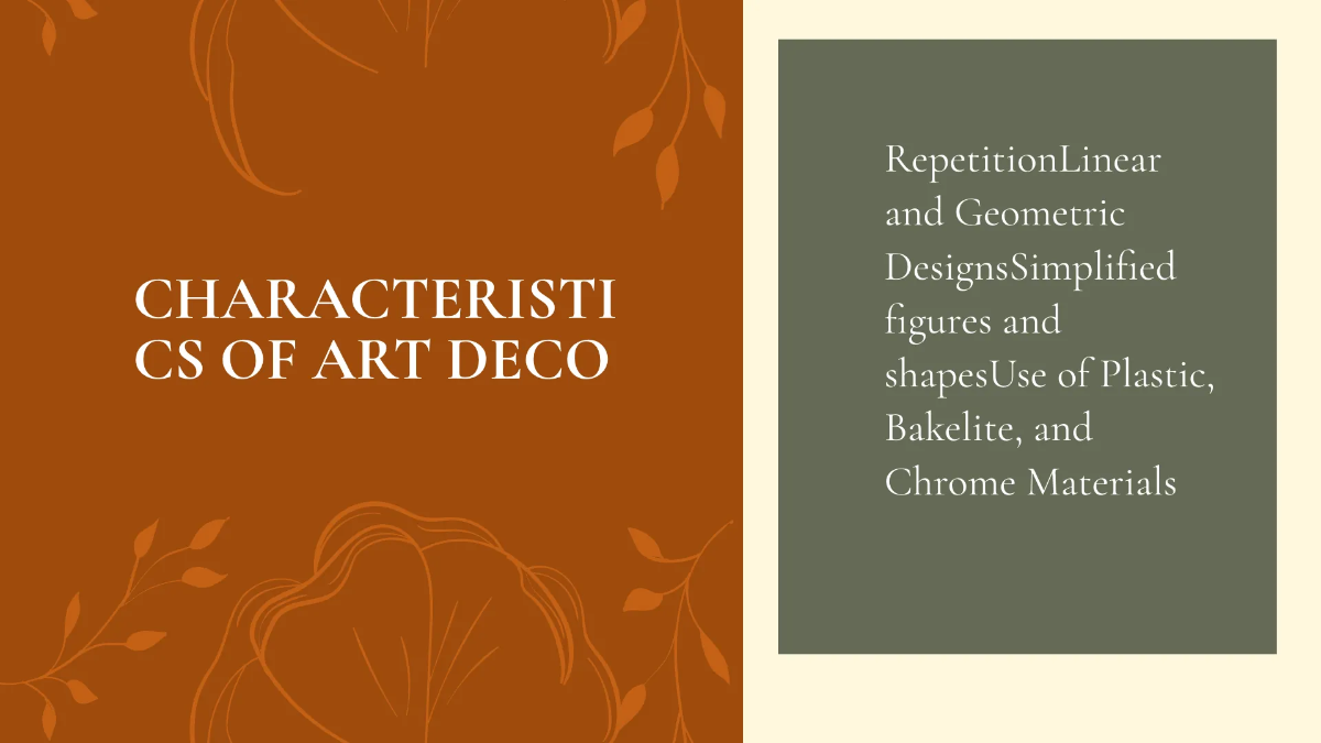 Free Art Deco Lesson Presentation Template to Edit Online