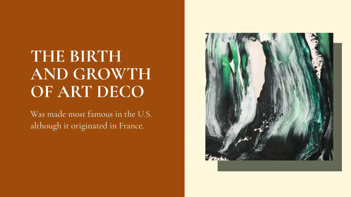 Free Art Deco Lesson Presentation Template to Edit Online